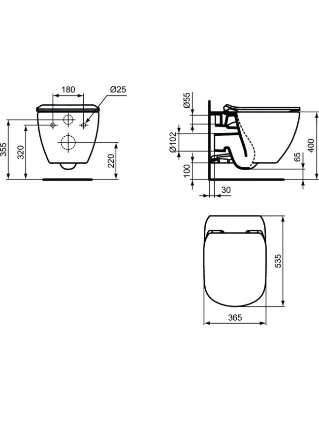 Ideal Standard TESI pakabinamas unitazas su paslėptais tvirtinimais (Aquablade), 4,5/3 L, matinis juodas 1 Ideal Standard TESI pakabinamas unitazas su paslėptais tvirtinimais (Aquablade), 4,5/3 L, matinis juodas 1