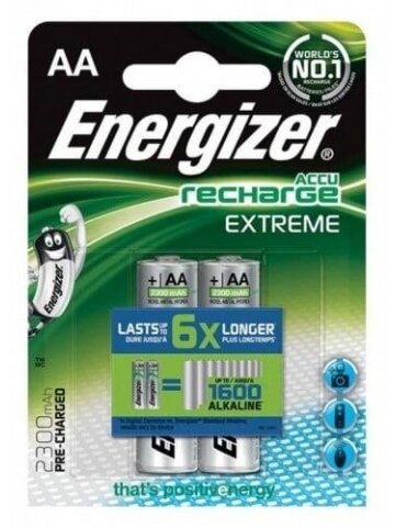 Įkraunami elementai ENERGIZER AA, 2300 mAh, 2 vnt. 2 Įkraunami elementai ENERGIZER AA, 2300 mAh, 2 vnt. 2