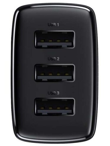 Įkroviklis Baseus CCXJ020101, 3 x USB, juoda 2 Įkroviklis Baseus CCXJ020101, 3 x USB, juoda 2