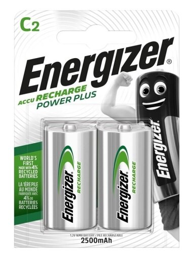 Įkraunami elementai Energizer C 2500 mAh, 2 vnt.