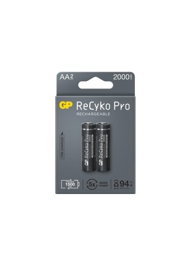 Įkraunami elementai GP RECYKO PRO AA, 2000mAh, 2 vnt.