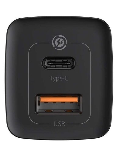 Įkroviklis Baseus CCGAN2L-B01, USB/USB-C, juoda
