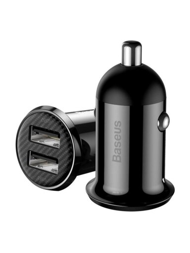 Įkroviklis Baseus Grain Pro CCALLP-01, 2 x USB, juoda