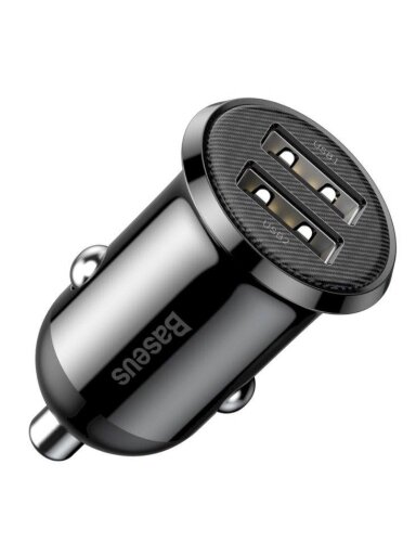 Įkroviklis Baseus Grain Pro CCALLP-01, 2 x USB, juoda