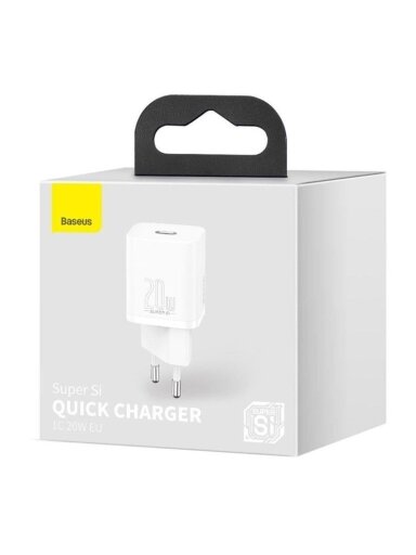 Įkroviklis BASEUS, USB 3.0 TYPE-C, baltas