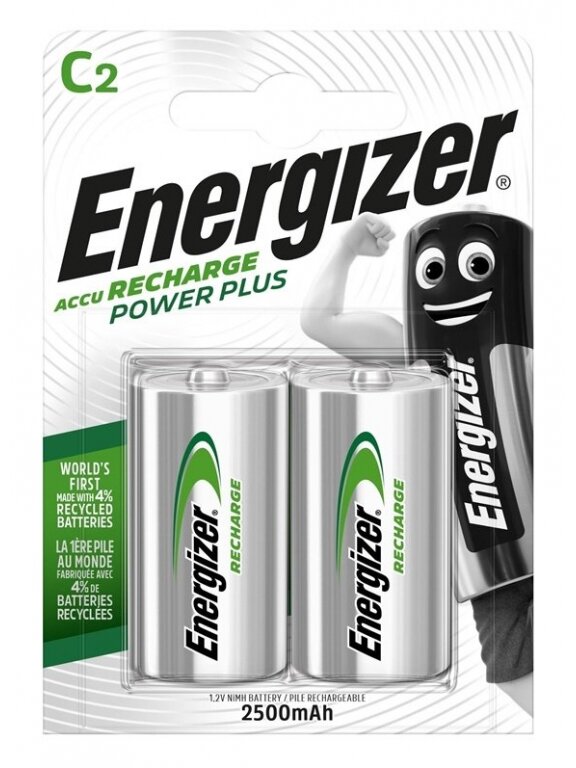 Įkraunami elementai Energizer C 2500 mAh, 2 vnt.
