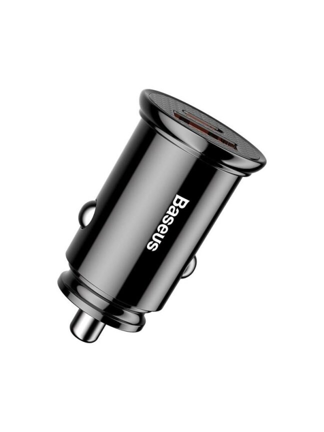 Įkroviklis auto USB 2.0 -USB-C 30W,black