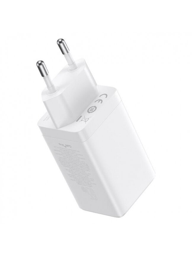 Įkroviklis Baseus GaN5 Pro, 2 x USB Type C /USB-A, balta 2 Įkroviklis Baseus GaN5 Pro, 2 x USB Type C /USB-A, balta 2