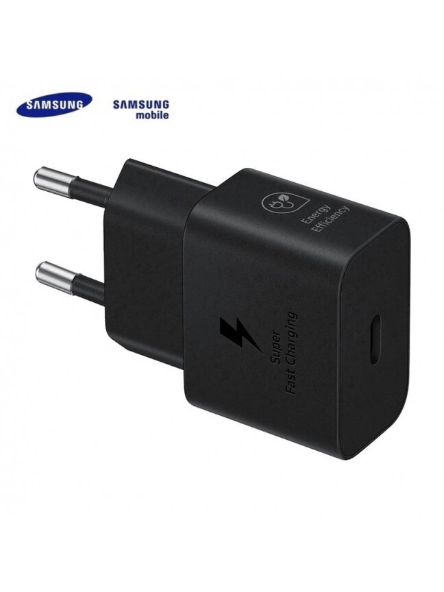 Įkroviklis Samsung 1 x USB Type C, juoda, 25 W Įkroviklis Samsung 1 x USB Type C, juoda, 25 W