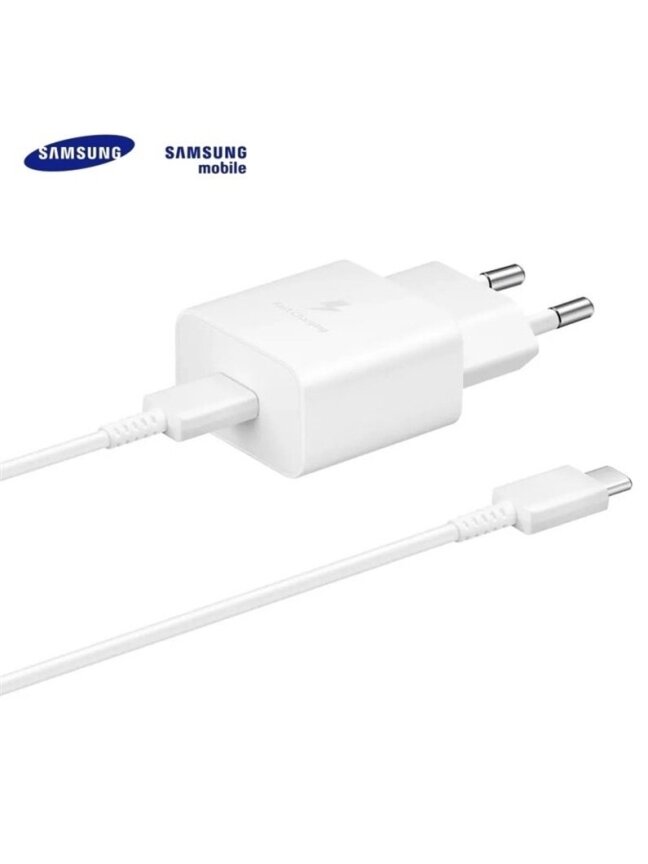 Įkroviklis Samsung USB-C Travel Charger 15W White 1 m, balta Įkroviklis Samsung USB-C Travel Charger 15W White 1 m, balta