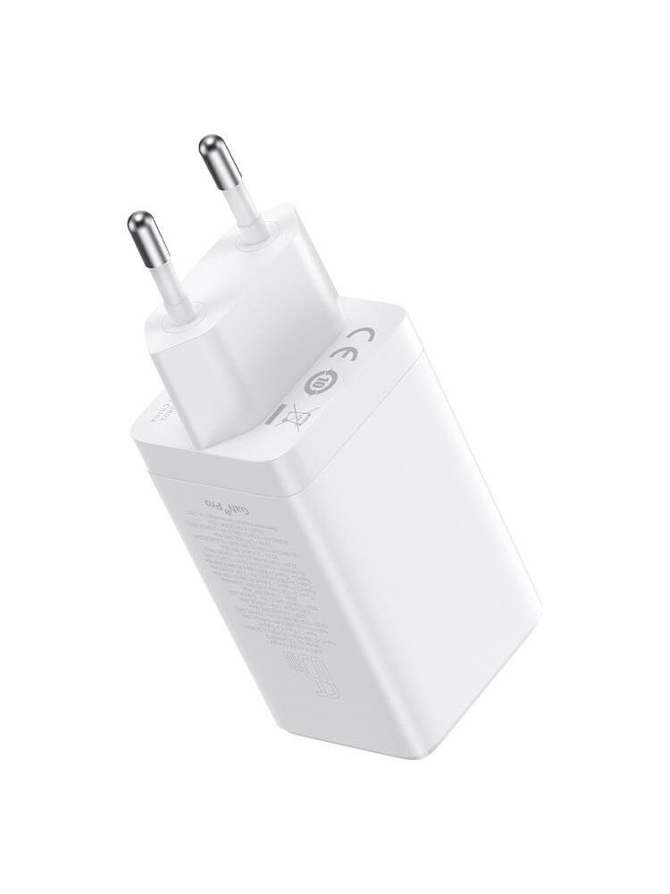 Įkroviklis Baseus GaN5 Pro, 2 x USB Type C /USB-A, balta 2 Įkroviklis Baseus GaN5 Pro, 2 x USB Type C /USB-A, balta 2