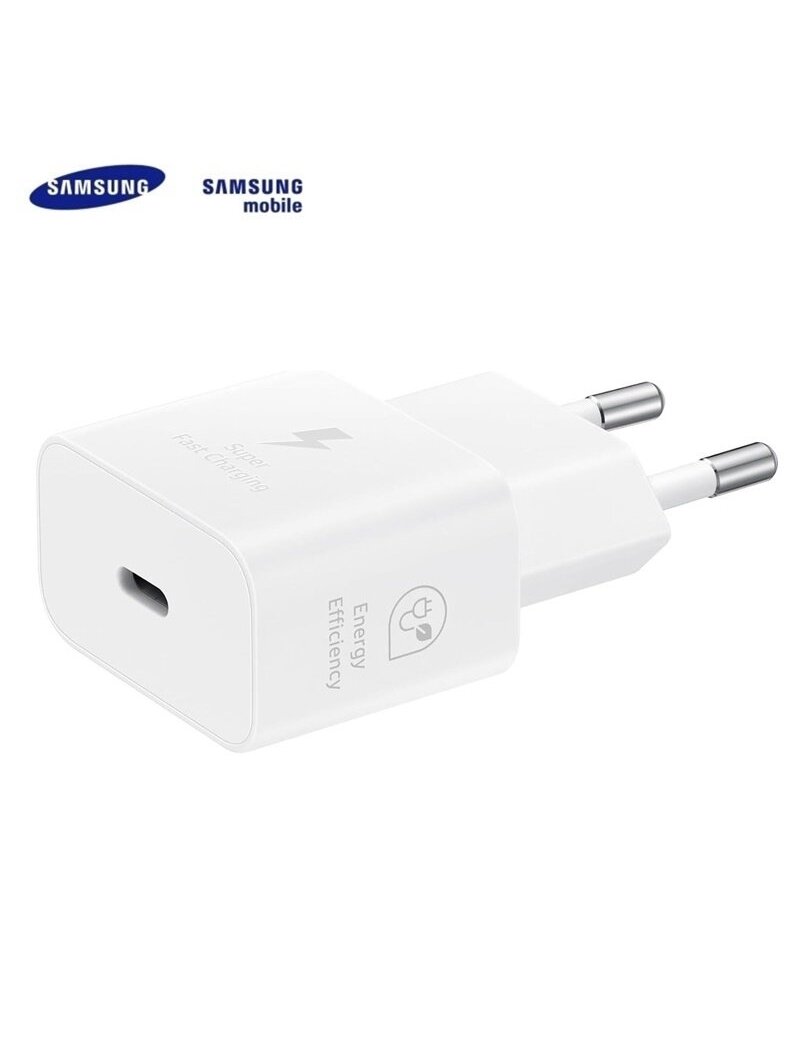 Įkroviklis Samsung 1 x USB Type C, balta, 25 W 1 Įkroviklis Samsung 1 x USB Type C, balta, 25 W 1