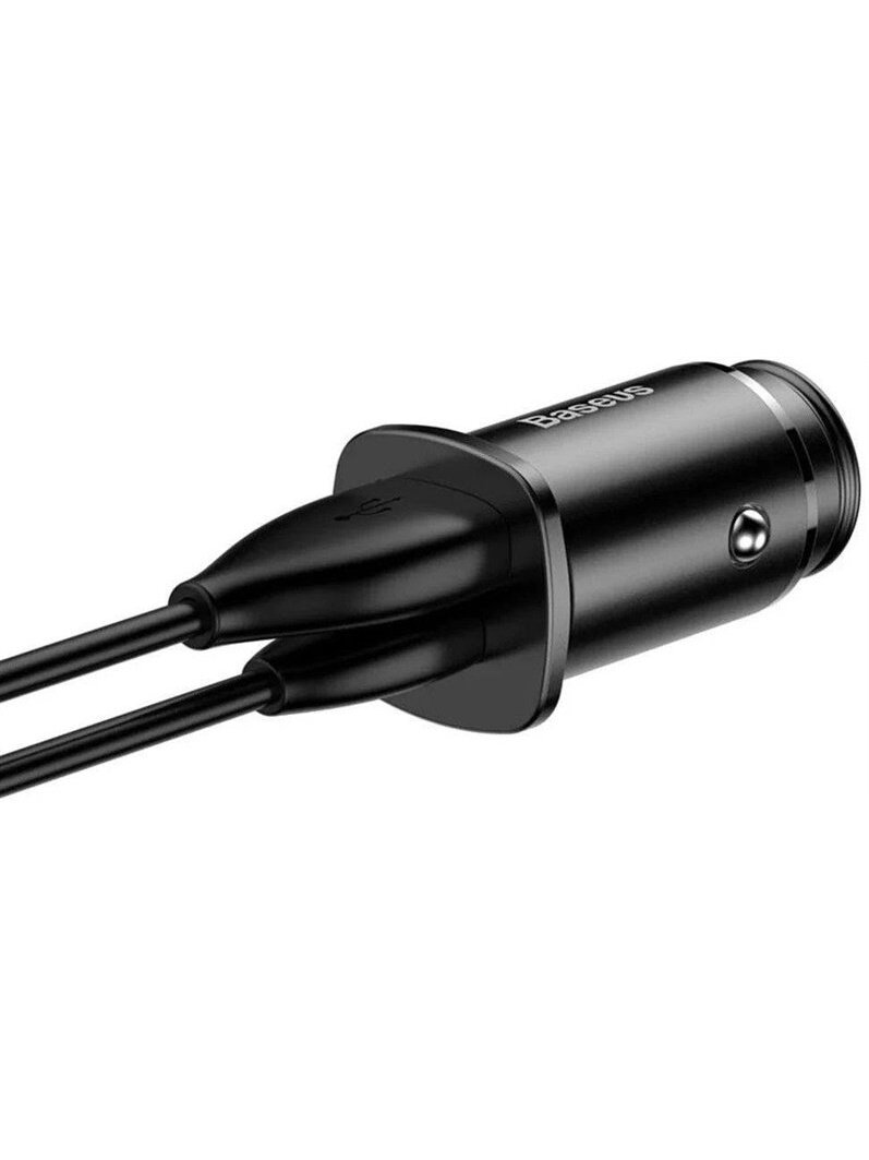 Įkroviklis auto USB 2.0 -USB-C 30W,black 2
