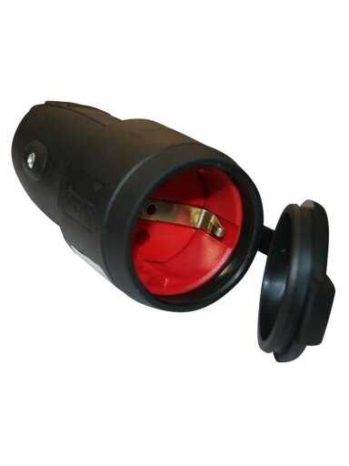 Ilgintuvo lizdas N&L, 3P, 16A, 250V, IP44, juodos spalvos