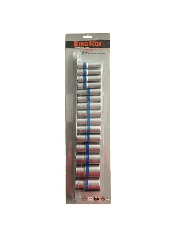 ⬡ Ilgų galvučių rinkinys 1/2" 15 vnt. 12-briaunės (KR3176315, KINGROY) ⬡ Ilgų galvučių rinkinys 1/2" 15 vnt. 12-briaunės (KR3176315, KINGROY)