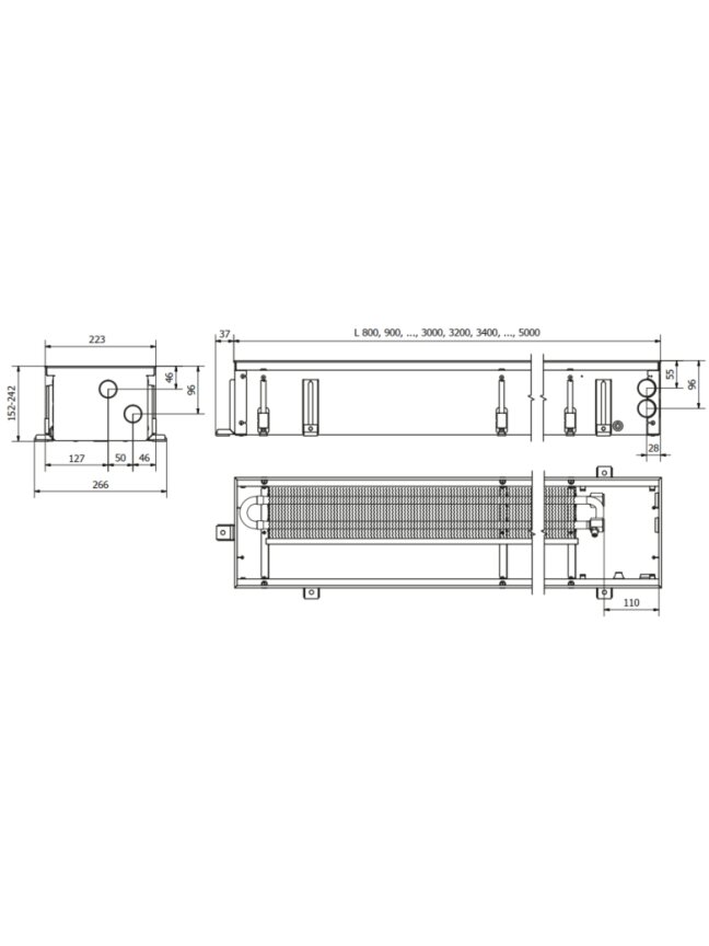 Įleidžiamas grindinis konvektorius FC 110x22x15 2