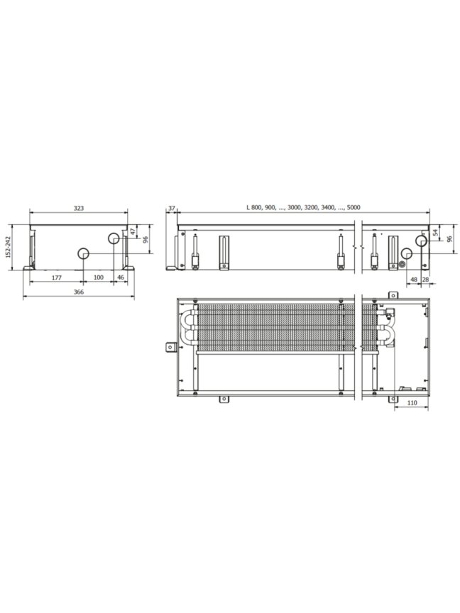 Įleidžiamas grindinis konvektorius FC 110x32x15 2 Įleidžiamas grindinis konvektorius FC 110x32x15 2