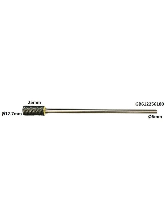 ⬡ Ilga kietmetalio freza B formos cilindras (ZYAS) su galiniu pjūviu Ø12.7 x 25 mm (GB612256180) ⬡ Ilga kietmetalio freza B formos cilindras (ZYAS) su galiniu pjūviu Ø12.7 x 25 mm (GB612256180)