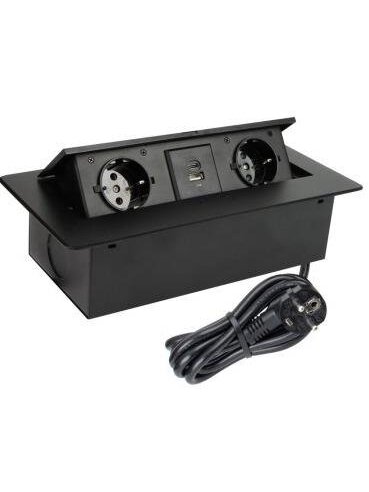 Įmontuojamas ilgintuvas Design Light, 2 vietos, USB A+C, 3 m Įmontuojamas ilgintuvas Design Light, 2 vietos, USB A+C, 3 m