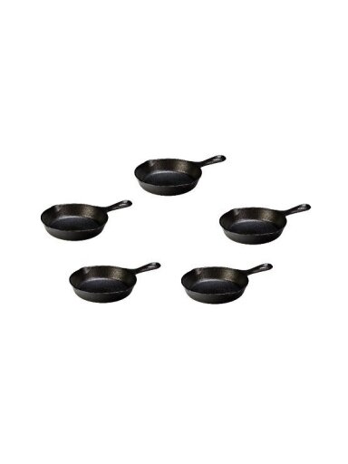 Impregnuotų 16 cm KamadoClub ketaus keptuvėlių rinkinys, 5 vnt.