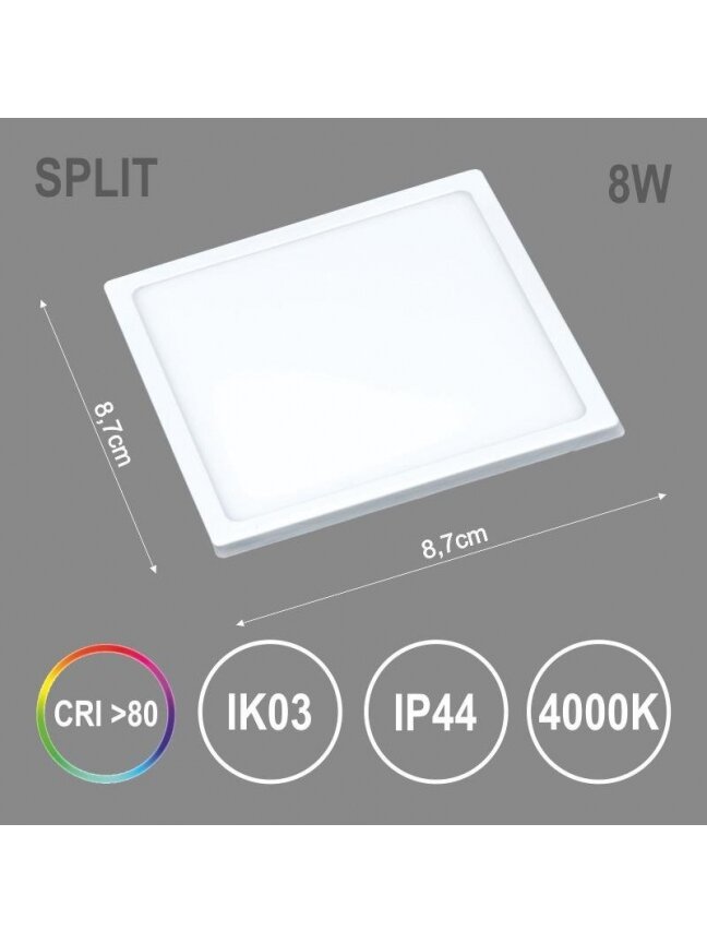 Įmontuojamas šviestuvas Tope Split SQ NW, 8W, LED, 4000K 1