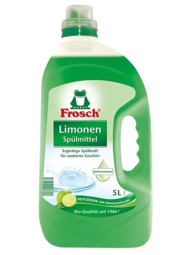 Indų plovimo priemonė FROSCH, citrinos kvapo, 5000 ml Indų plovimo priemonė FROSCH, citrinos kvapo, 5000 ml
