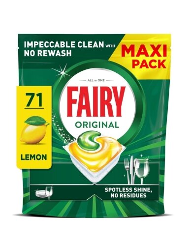 Indaplovių kapsulės Fairy All in One Lemon, 71 vnt.