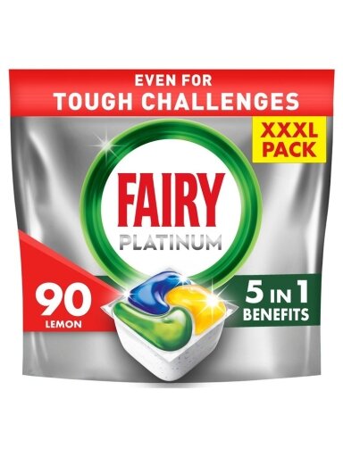 Indaplovių tabletės Fairy Platinum All in One, 90 vnt.