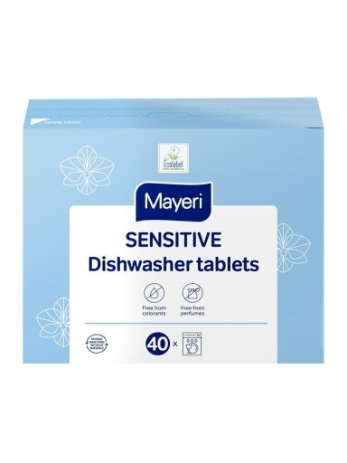 Indaplovių tabletės Mayeri sensitive, 40 vnt.