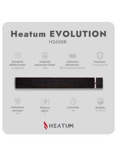 Infraraudonųjų spindulių šildytuvas Heatum H2600R EVOLUTION Infraraudonųjų spindulių šildytuvas Heatum H2600R EVOLUTION