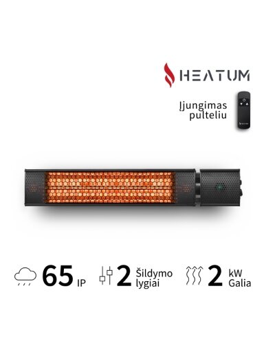 Infraraudonųjų spindulių šildytuvas Heatum URBAN H2000R Black Infraraudonųjų spindulių šildytuvas Heatum URBAN H2000R Black