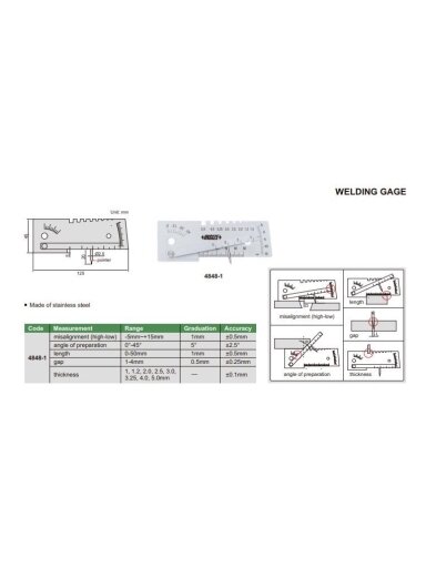 Insize suvirinimo matuoklis -5/15 mm