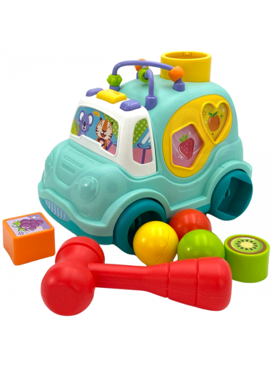 Interaktyvus Muzikinis Automobilis Rūšiuoklis WOOPIE BABY Montessori Blue