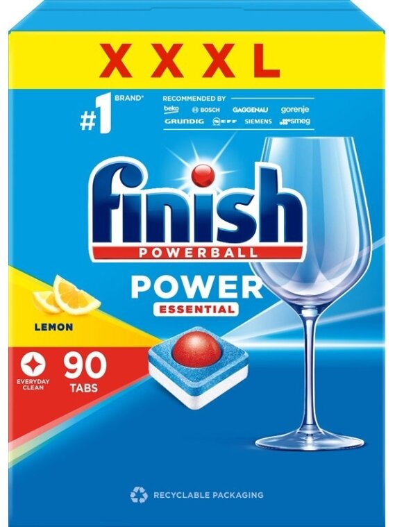 Indaplovių tabletės Finish Power Essential, 90 vnt. Indaplovių tabletės Finish Power Essential, 90 vnt.