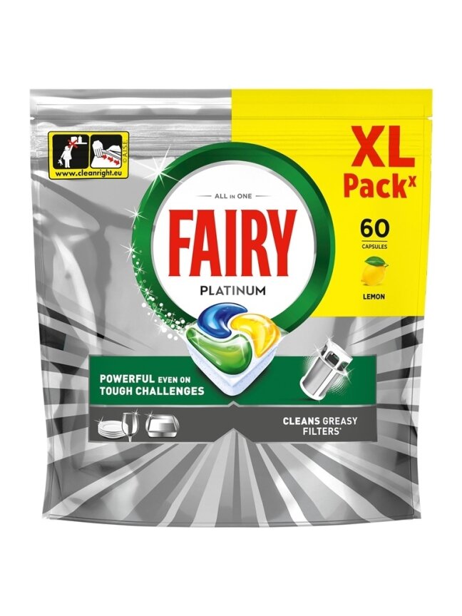 Indaplovių kapsulės Fairy PLAT Lemon, 60 vnt. Indaplovių kapsulės Fairy PLAT Lemon, 60 vnt.