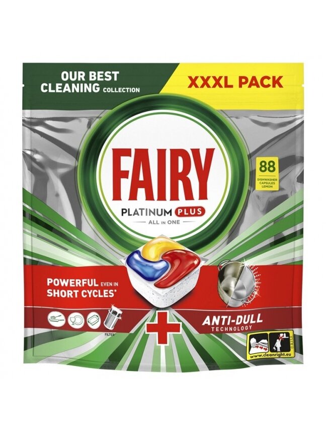 Indaplovių tabletės Fairy Platinum Plus All in One, 88 vnt. 1