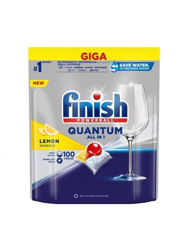 Indaplovių tabletės Finish Quantum, 100 vnt. Indaplovių tabletės Finish Quantum, 100 vnt.