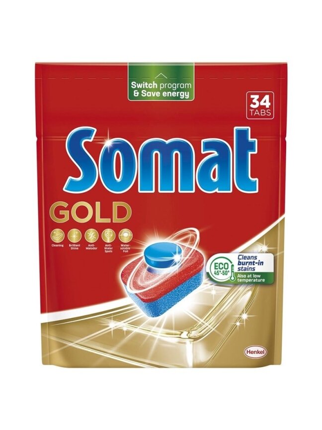 Indaplovių tabletės Somat gold, 34 vnt. Indaplovių tabletės Somat gold, 34 vnt.