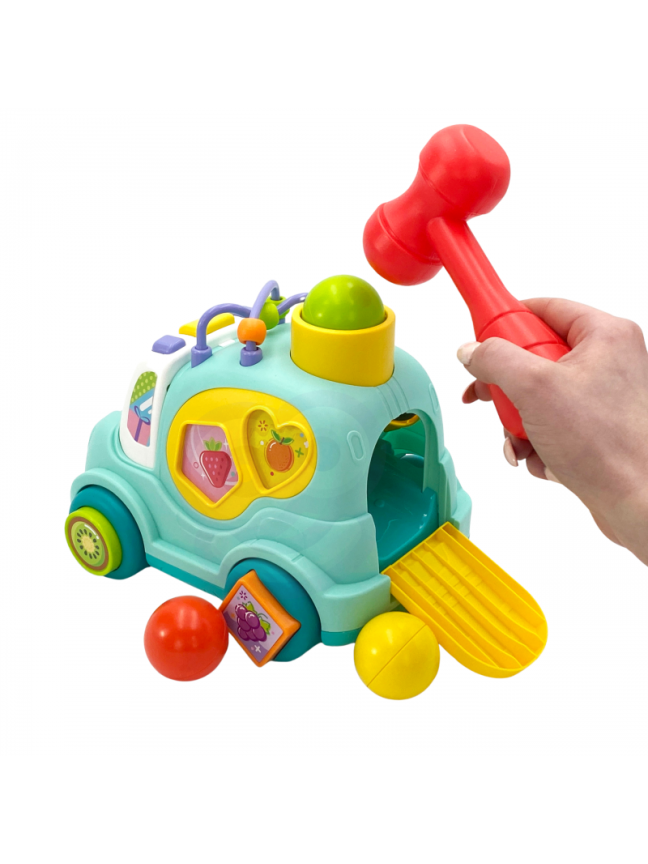 Interaktyvus Muzikinis Automobilis Rūšiuoklis WOOPIE BABY Montessori Blue 8