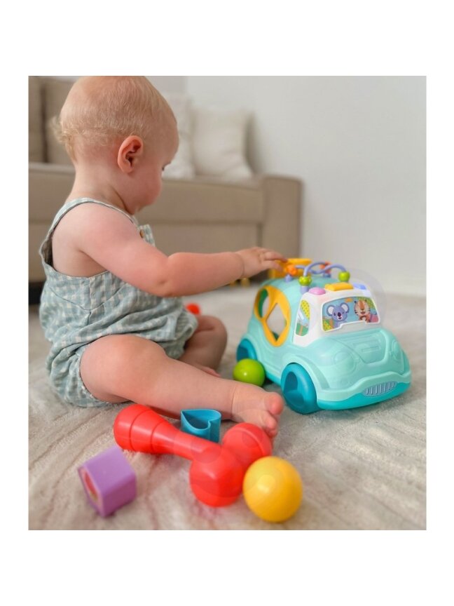 Interaktyvus Muzikinis Automobilis Rūšiuoklis WOOPIE BABY Montessori Blue 1