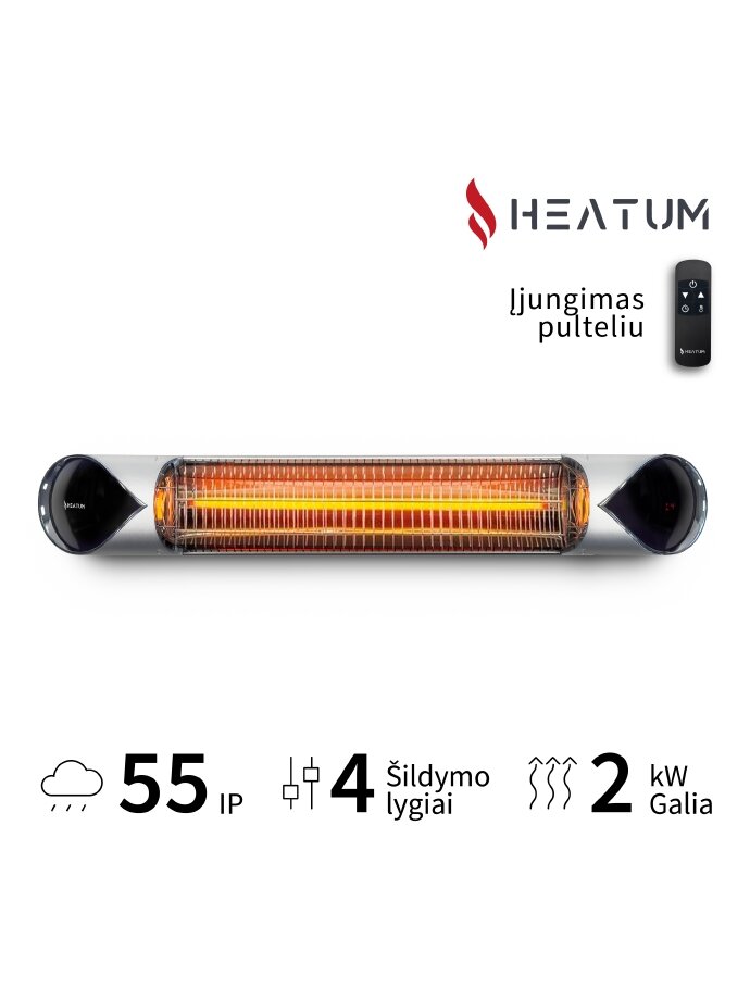 Infraraudonųjų spindulių šildytuvas Heatum CORE H2000R Silver 2 Infraraudonųjų spindulių šildytuvas Heatum CORE H2000R Silver 2
