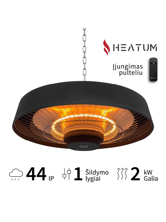 Infraraudonųjų spindulių šildytuvas Heatum VERSE H2000R Black 1 Infraraudonųjų spindulių šildytuvas Heatum VERSE H2000R Black 1