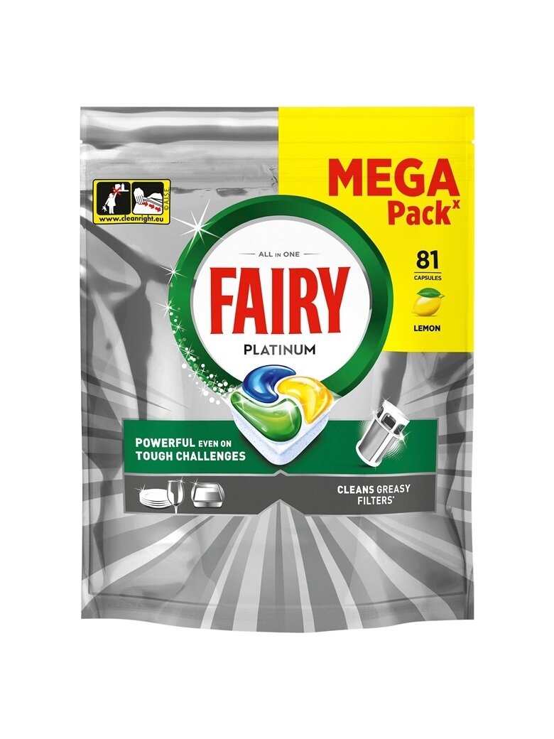 Indaplovių tabletės Fairy Platinum, 81 vnt. 1