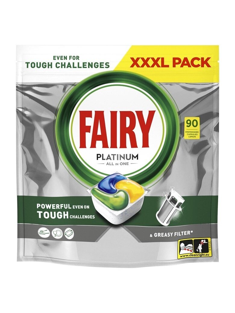 Indaplovių tabletės Fairy Platinum All in One, 90 vnt. 1