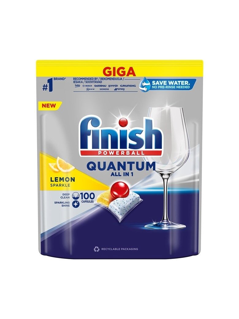 Indaplovių tabletės Finish Quantum, 100 vnt. Indaplovių tabletės Finish Quantum, 100 vnt.