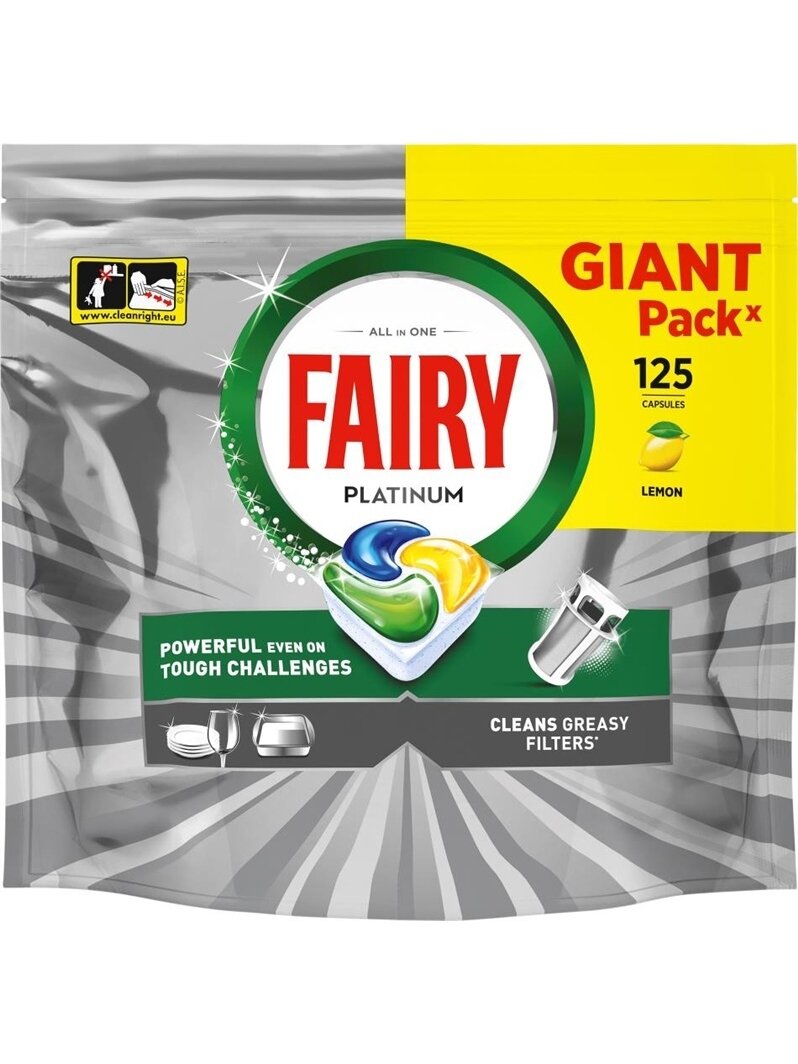 Indaplovių kapsulės Fairy PLAT Allin1, 125 vnt. Indaplovių kapsulės Fairy PLAT Allin1, 125 vnt.