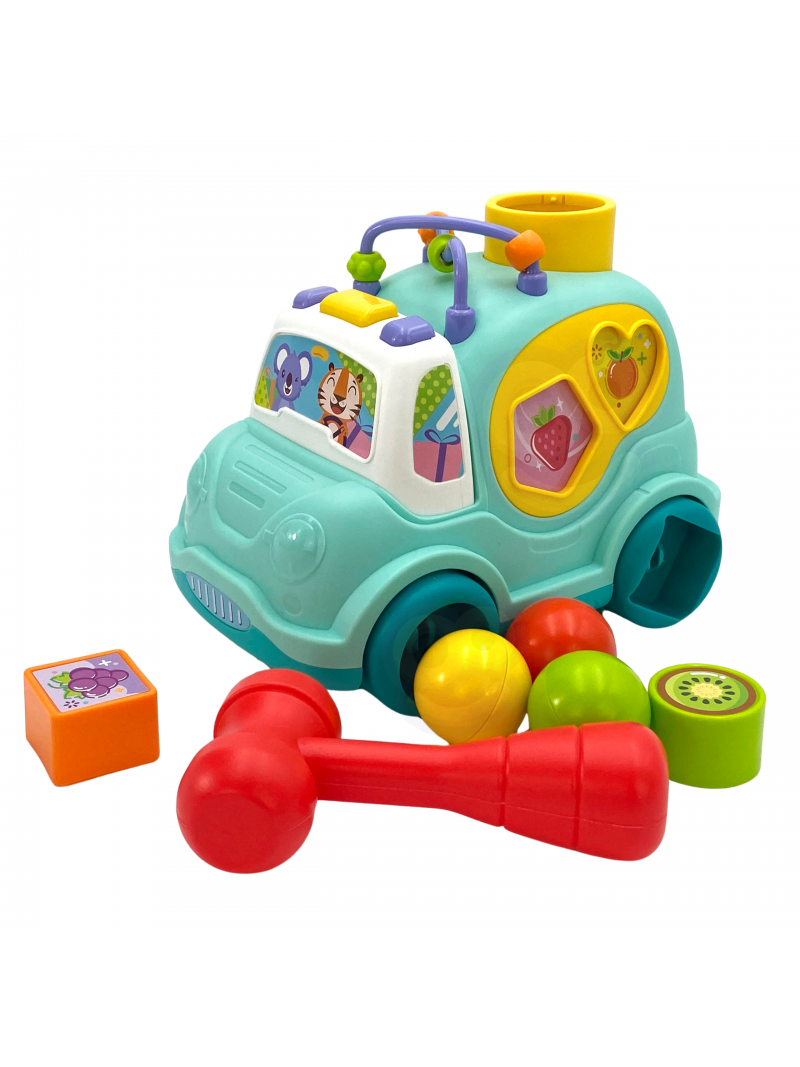 Interaktyvus Muzikinis Automobilis Rūšiuoklis WOOPIE BABY Montessori Blue 9