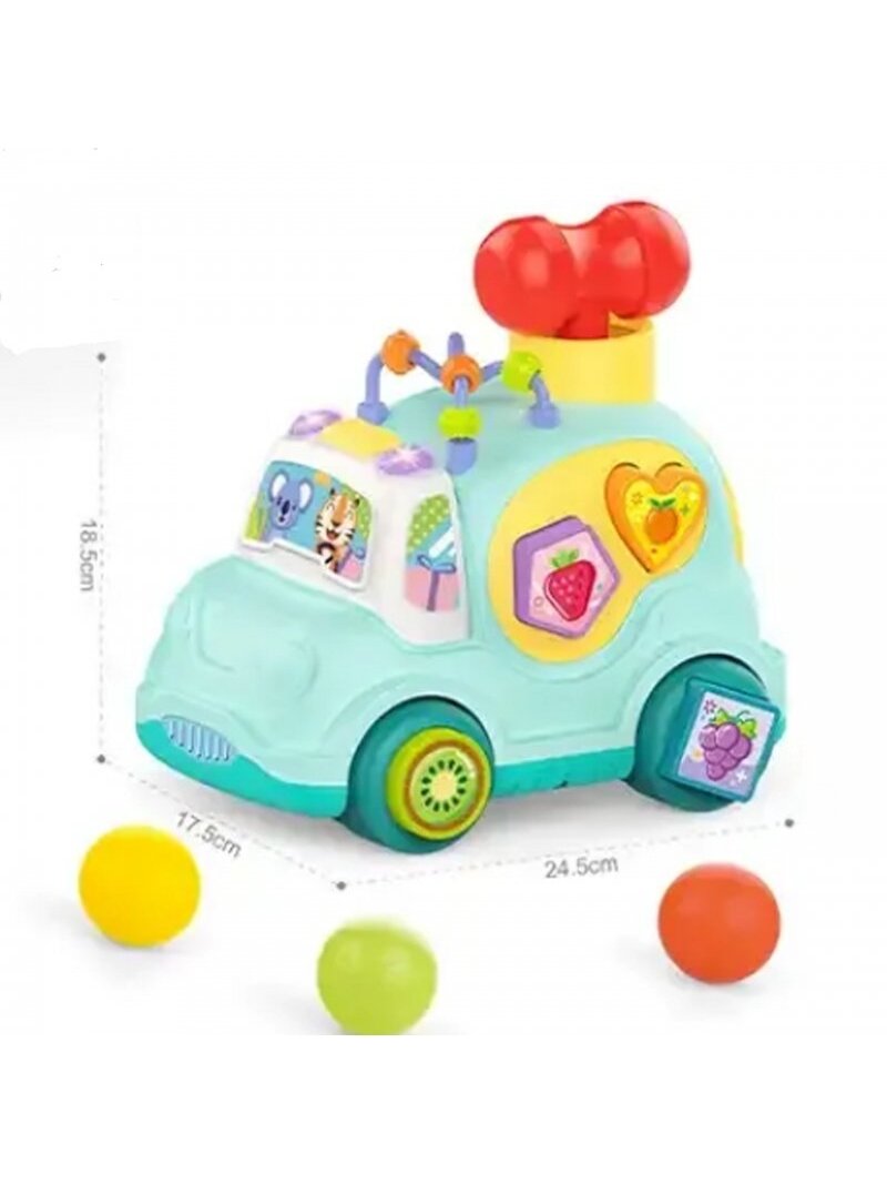 Interaktyvus Muzikinis Automobilis Rūšiuoklis WOOPIE BABY Montessori Blue 13