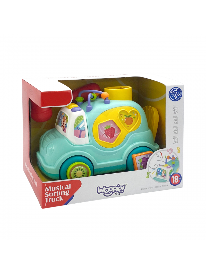 Interaktyvus Muzikinis Automobilis Rūšiuoklis WOOPIE BABY Montessori Blue 12