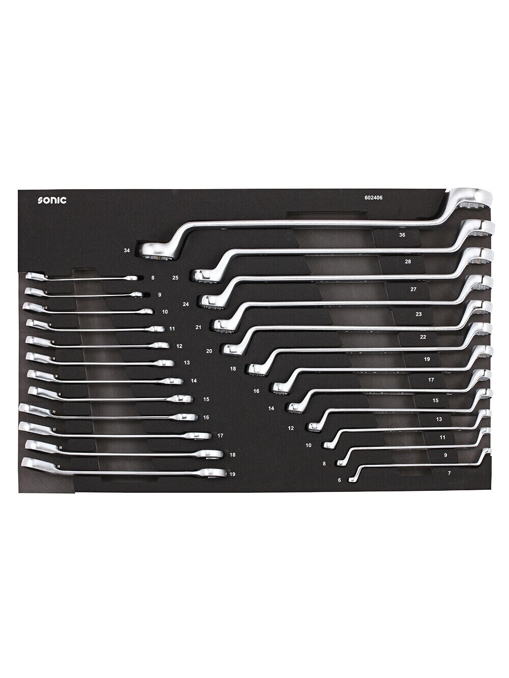 Įrankių komplektas į vežimėlį (24vnt), Sonic Equipment (602406, SONIC) Įrankių komplektas į vežimėlį (24vnt), Sonic Equipment (602406, SONIC)
